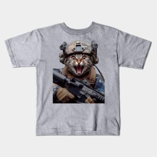 Cat Soldier - Military Kitty Kids T-Shirt